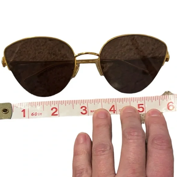 Boucheron Gold Frame brown cat eye Sunglasses w/ case, dust 